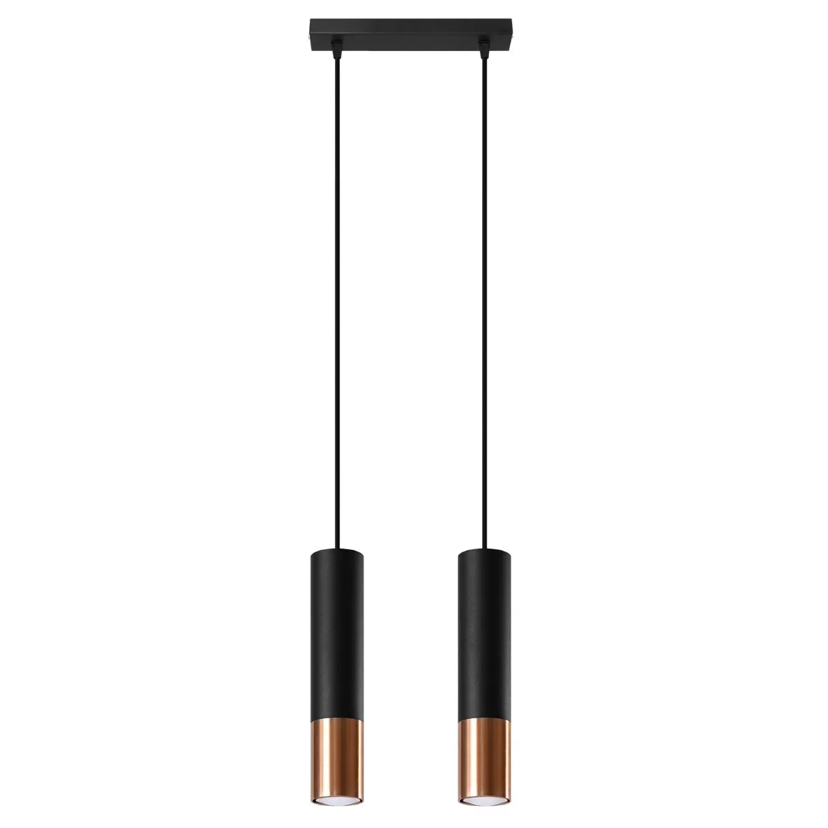 LAMPA WISZĄCA LOOPEZ 2 CZARNY/MIEDŹ