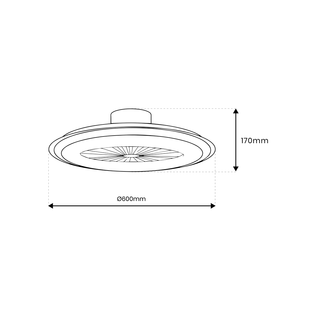 PLAFONIERA LED ZONDA BLACK 48W Z WENTYLATOREM