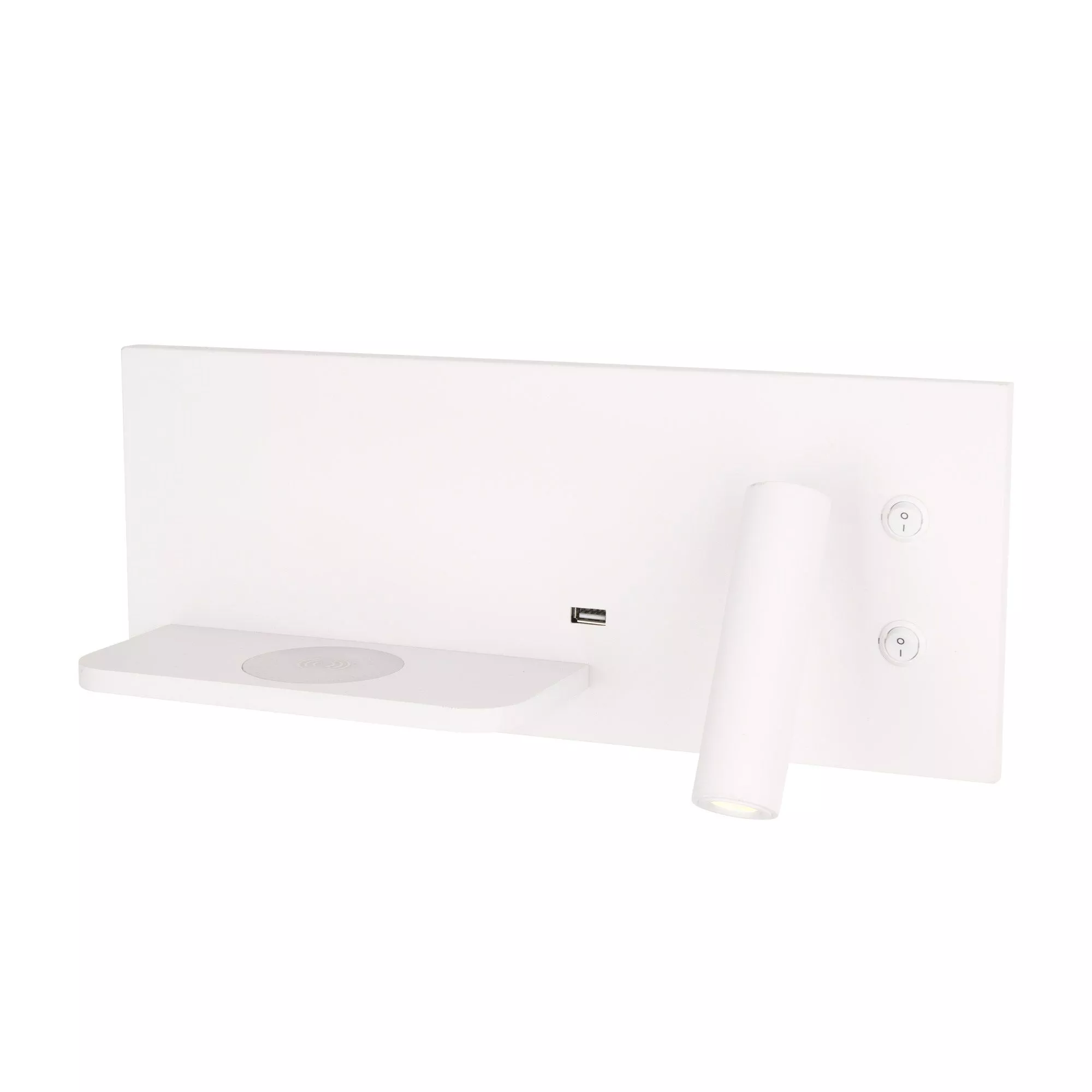 MAXLIGHT W0291L KINKIET SUPERIOR Z GNIAZDEM USB I ŁADOWARKĄ INDUKCYJNĄ BIAŁY