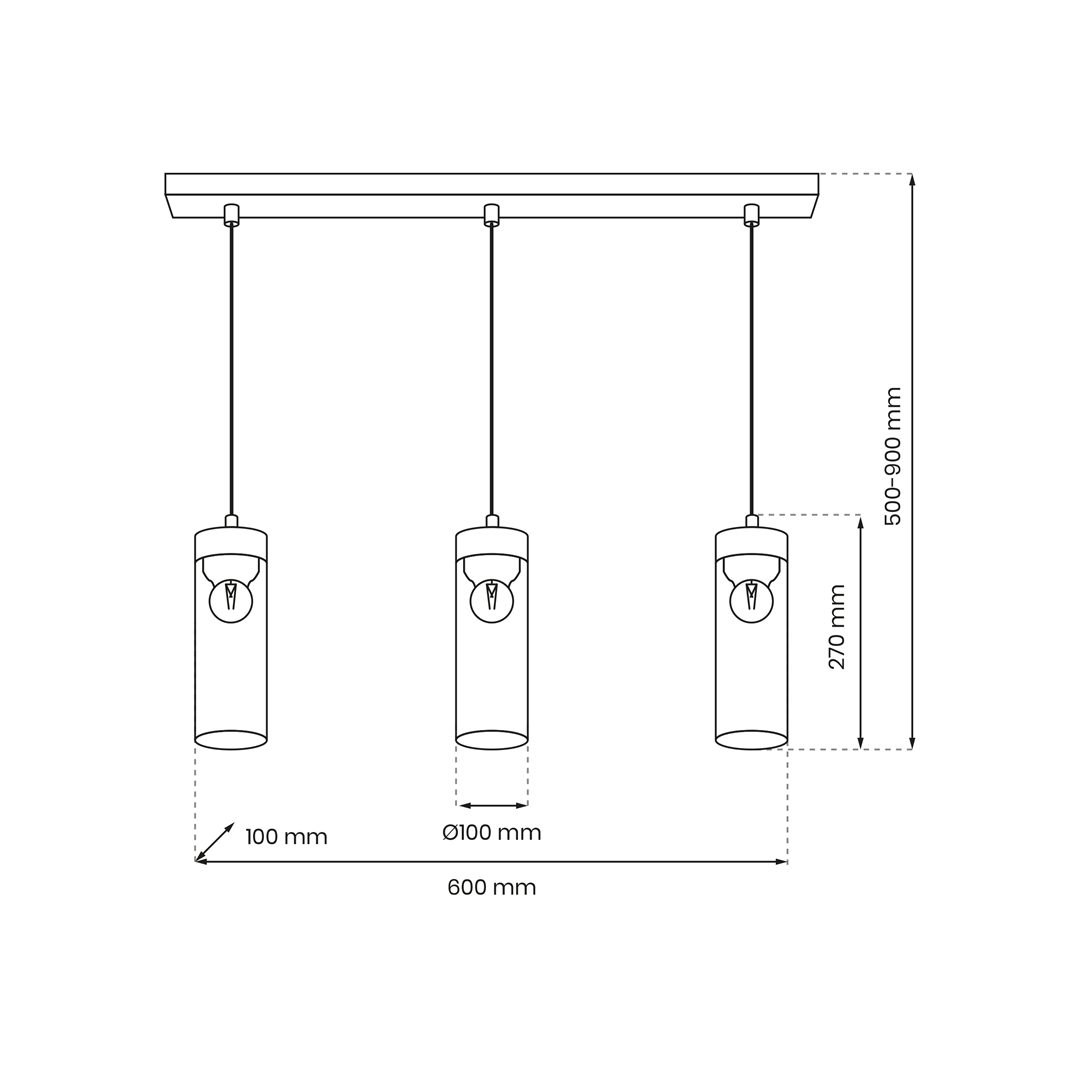 LAMPA WISZĄCA ELICA 3XE27