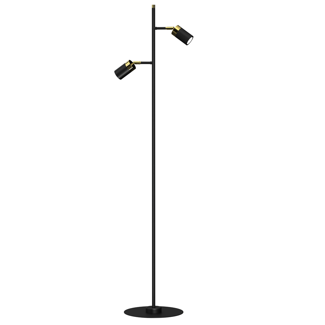LAMPA PODŁOGOWA JOKER BLACK/GOLD 2XGU10