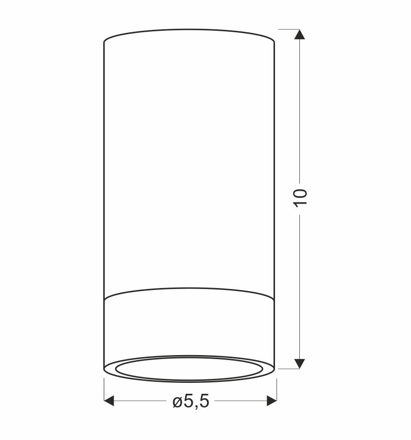 CONTI LAMPA SUFITOWA TUBA 1X15W GU10 5,5/10 CZARNY+DREWNIANY