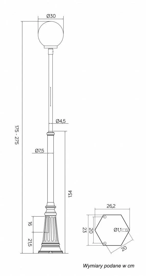 SUMA OGMWN 1 300 KULE CLASSIC KLOSZ OP ZEWNETRZNA SLUPEK/MASZT/LATARNIA