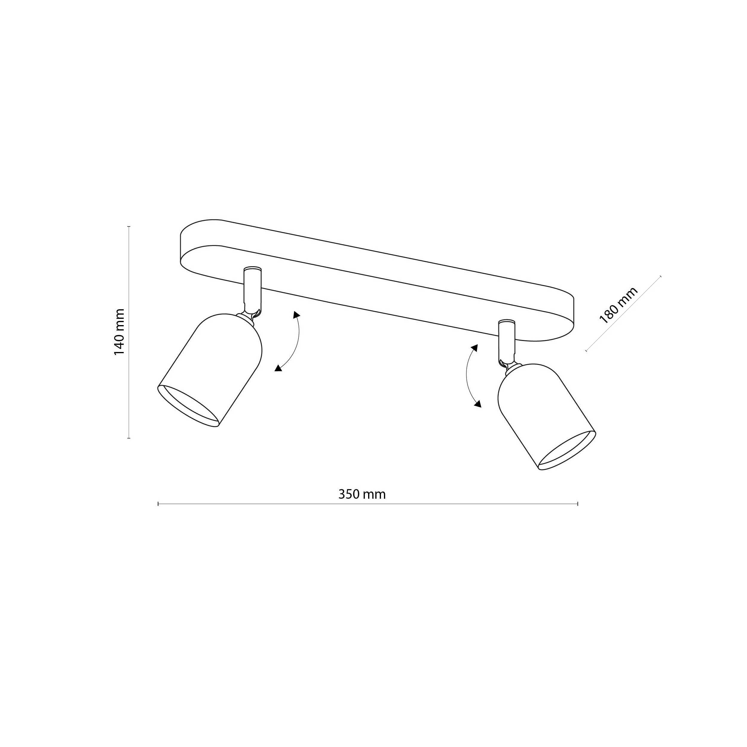 TOP LAMPA SUFITOWA 2 PŁ CZARNY/CHROM