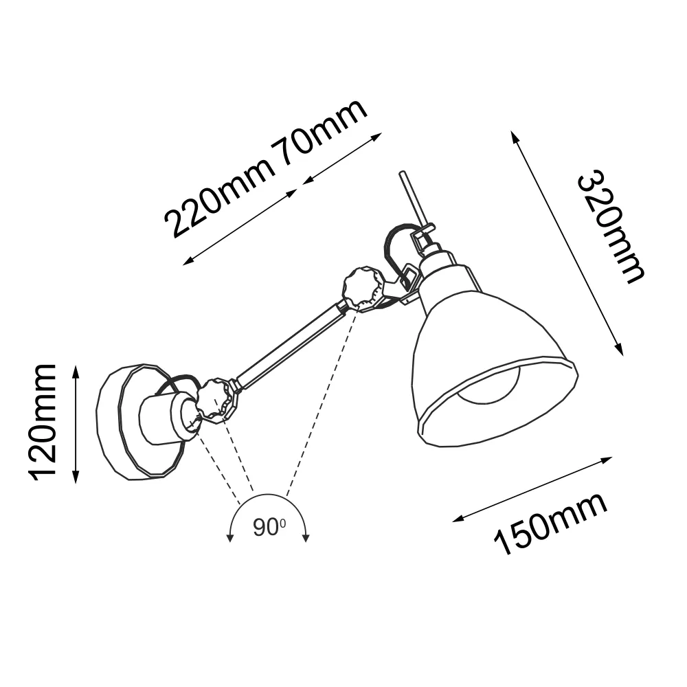 KINKIET DAISEN K1 - CZARNY 4481 ANTIGO