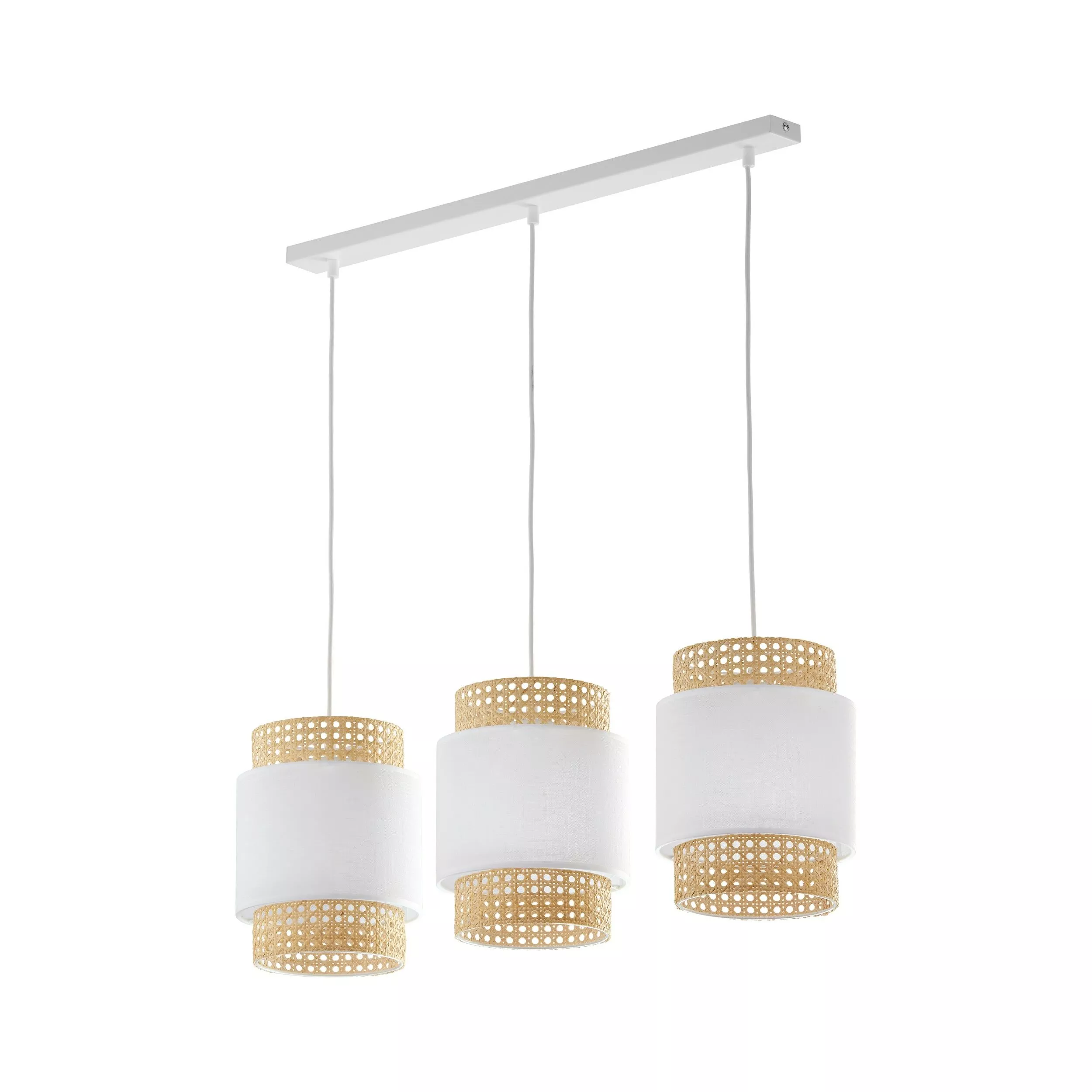 BOHO WHITE LAMPA WISZĄCA 3 PŁ LISTWA