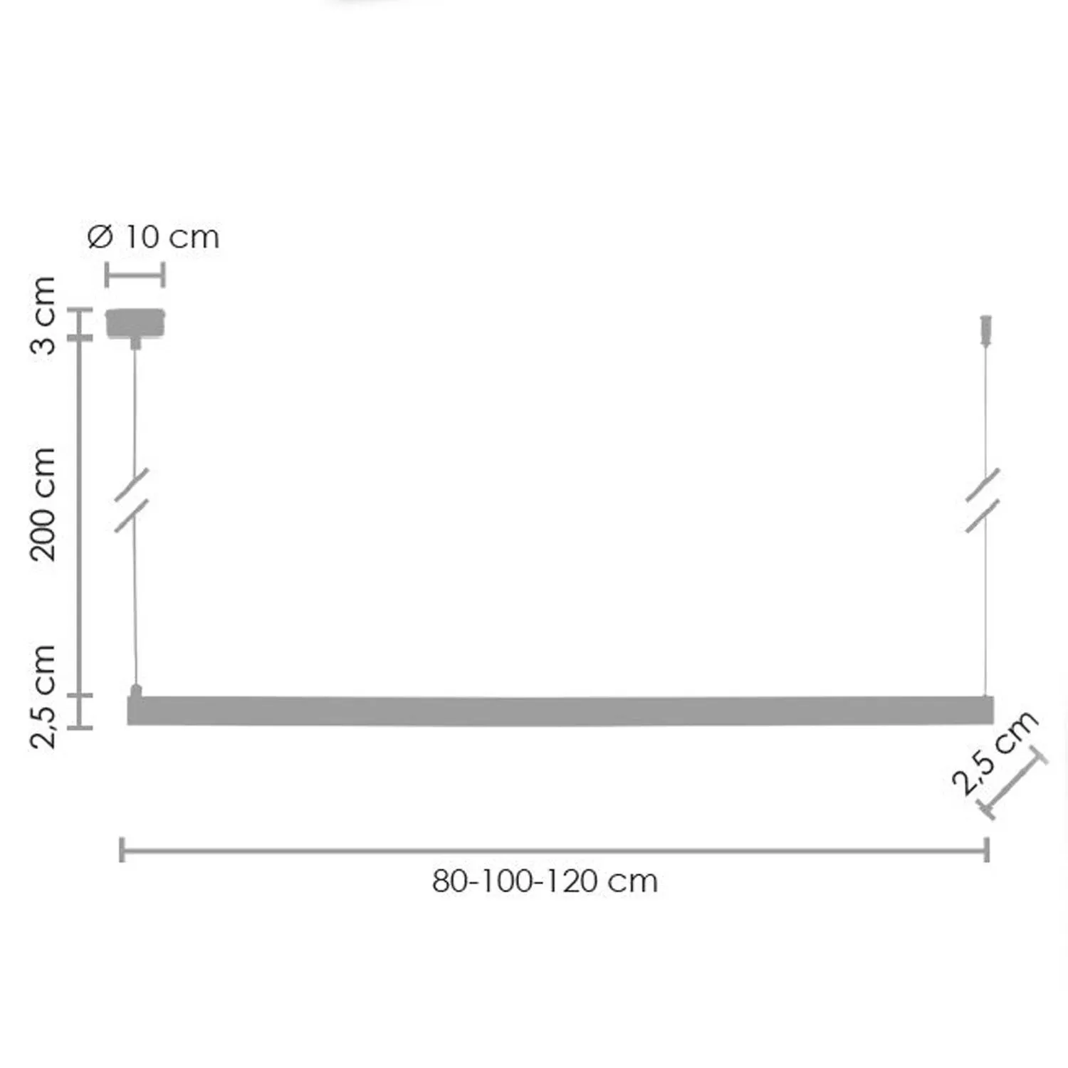 LAMPA WISZĄCA BEAM-100 LED ZŁOTA 100 CM