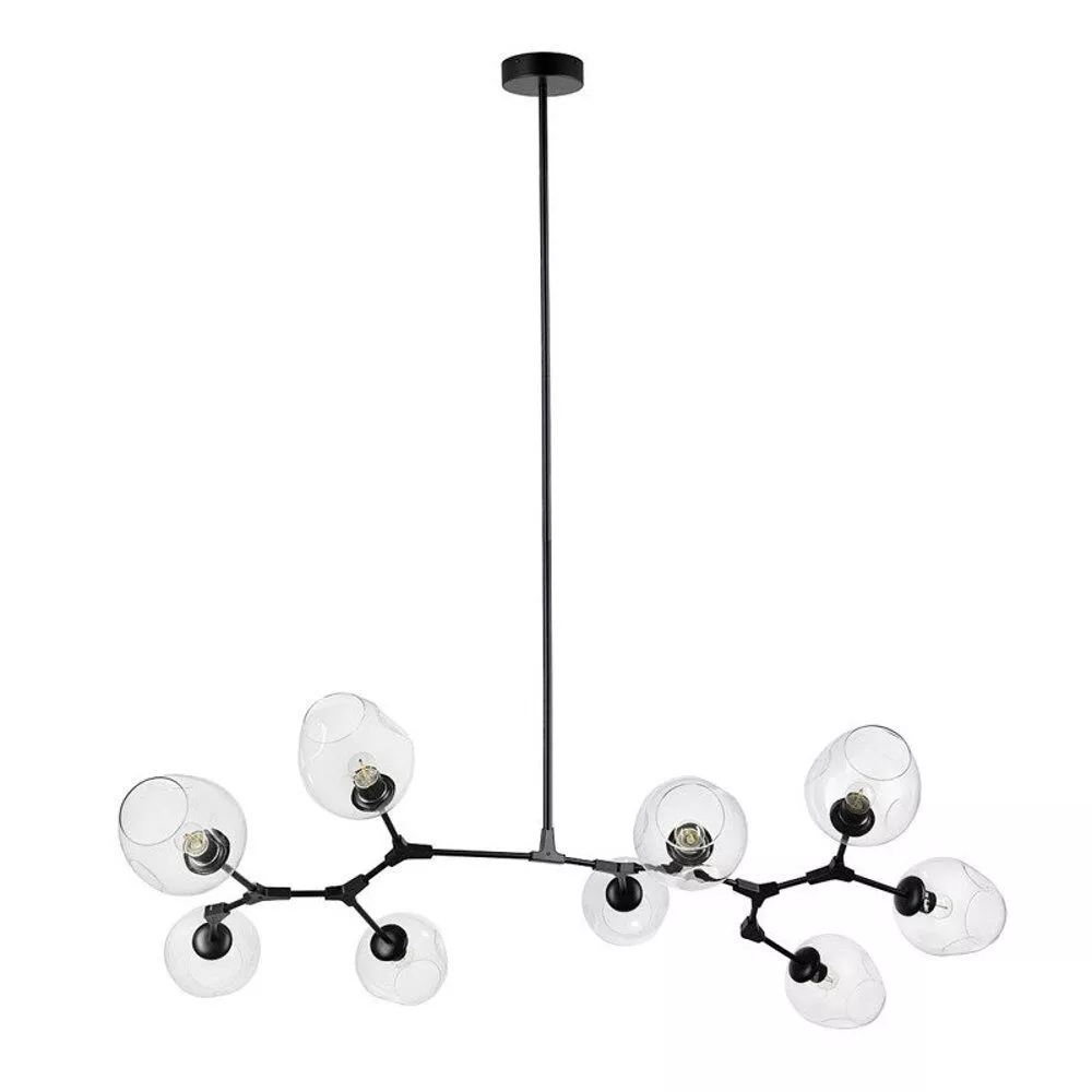 LAMPA WISZĄCA MODERN ORCHID-9 TRANSPARENTNO CZARNA 150 CM