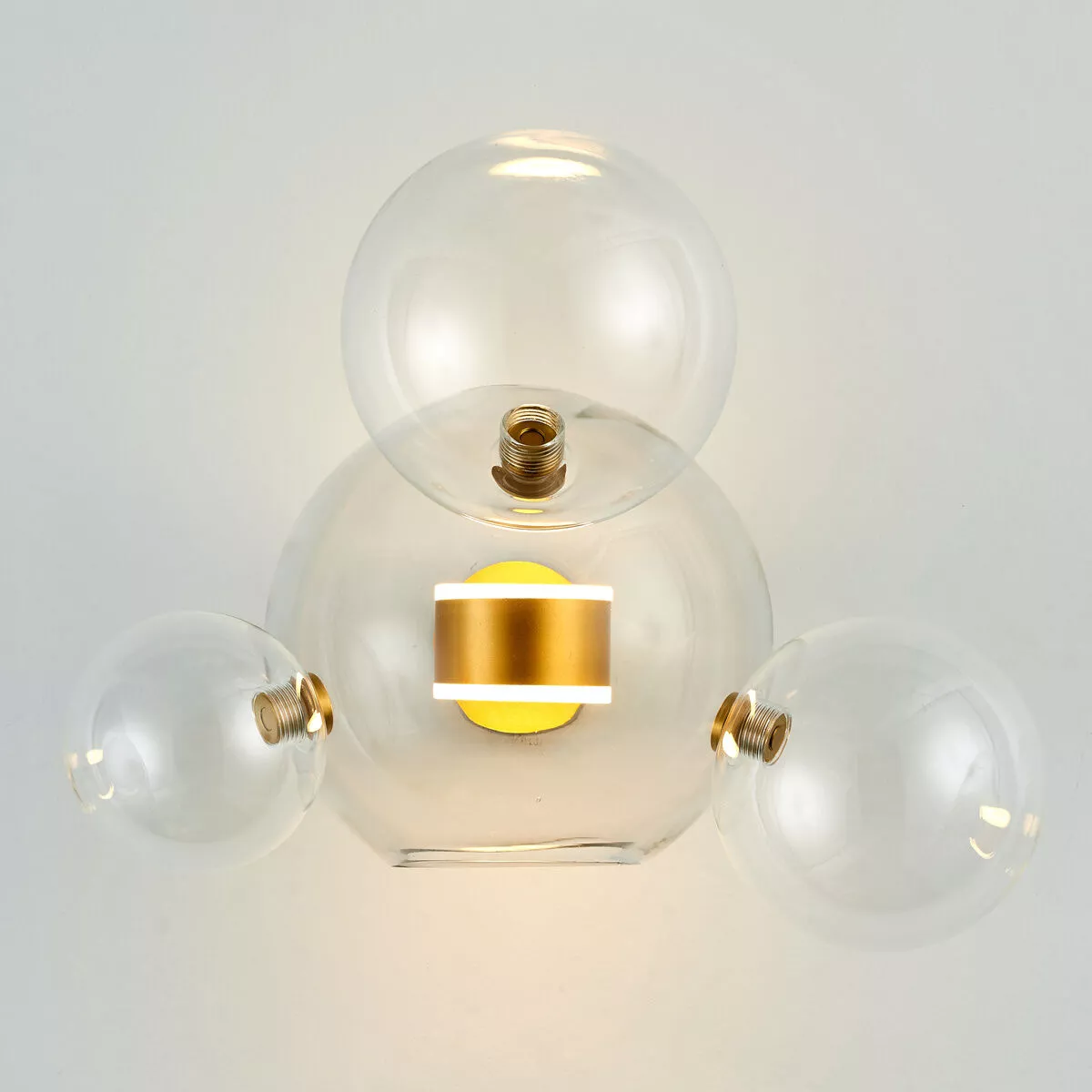 LAMPA ŚCIENNA BUBBLES -3+1W LED ZŁOTA 3000 K