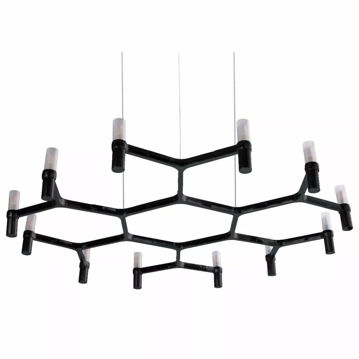 LAMPA WISZĄCA CANDLES-12B CZARNA 106 CM