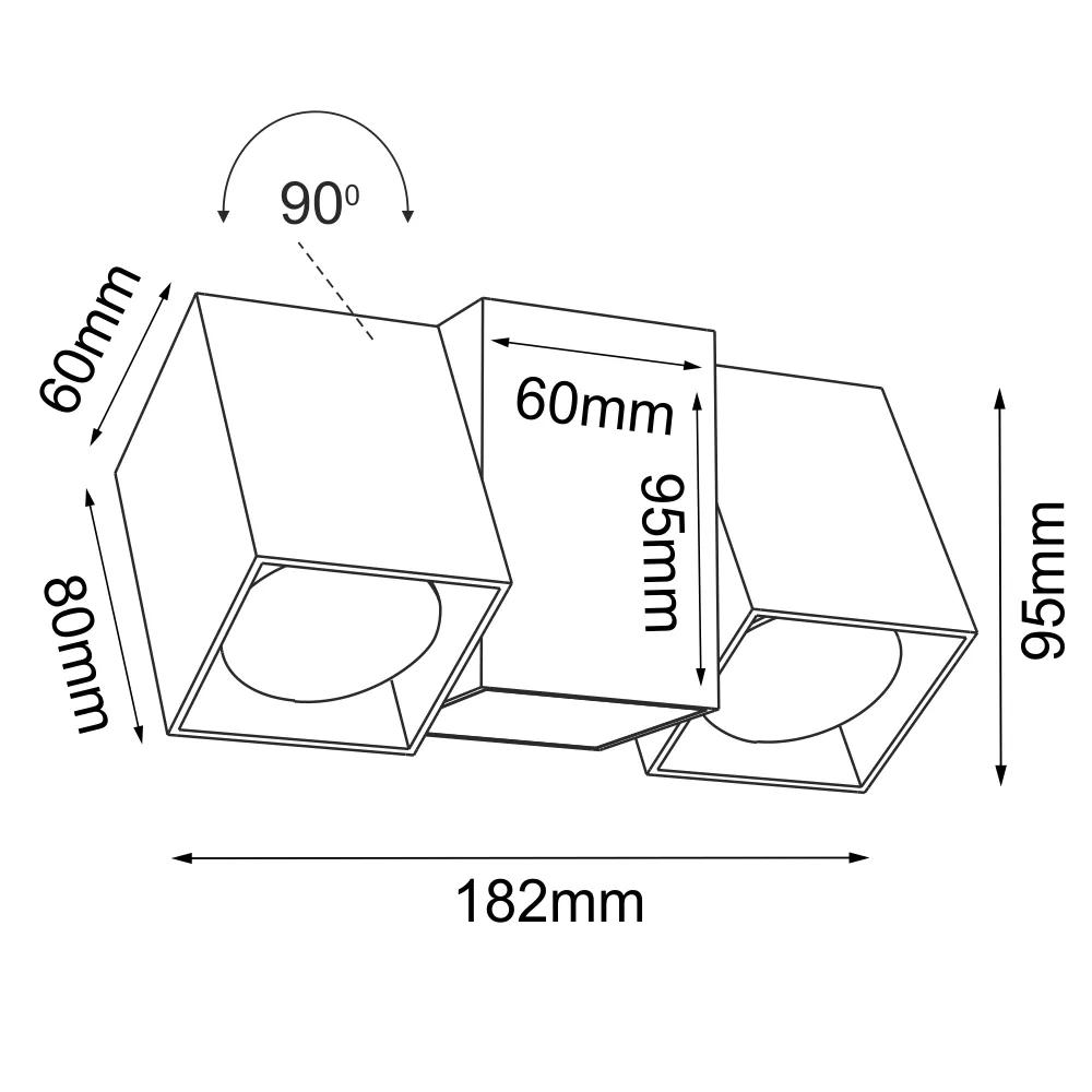 REFLEKTOR CUBE 2 - BIAŁY (95 MM) 2295 ANTIGO