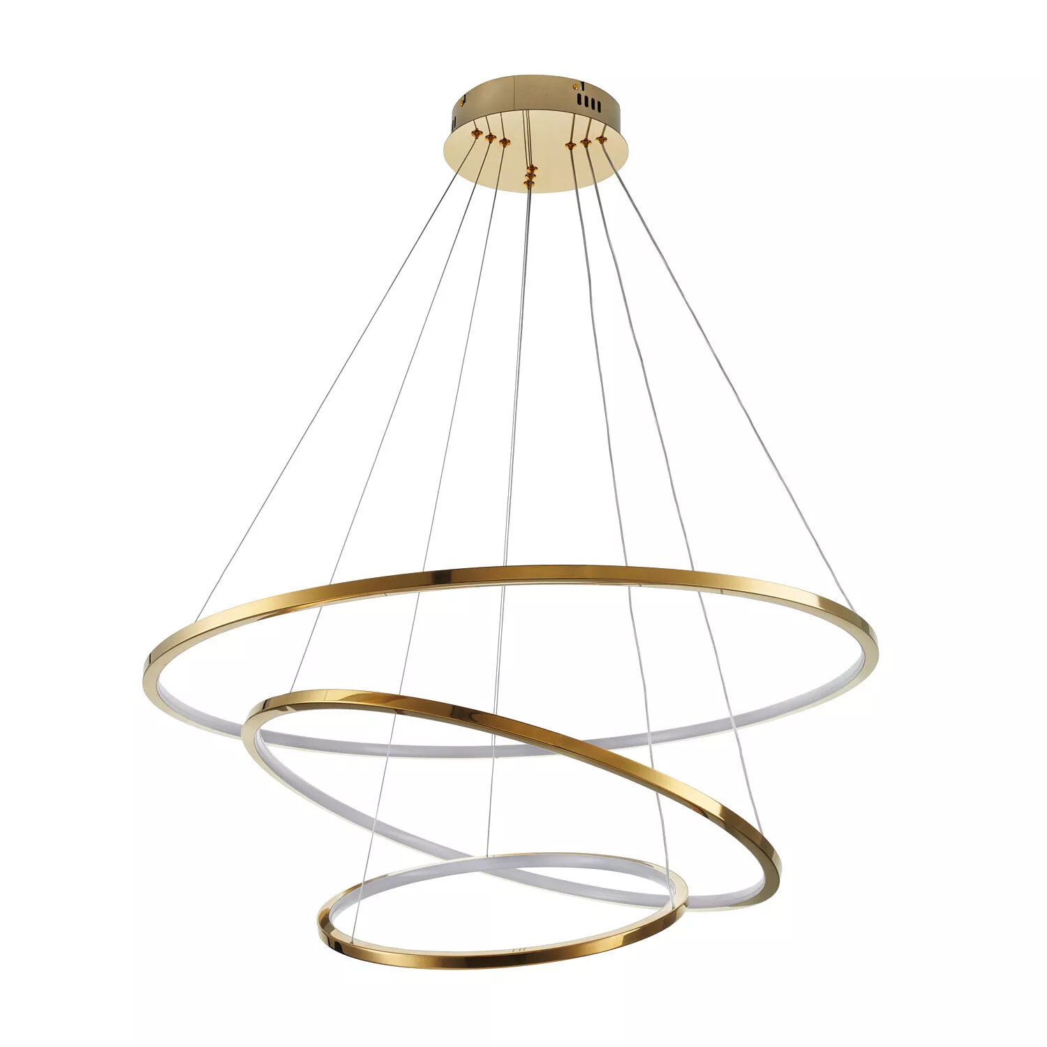 LAMPA WISZĄCA CIRCLE SLIM 40+60+80 LED ZŁOTY 40 CM + 60 CM + 80 CM