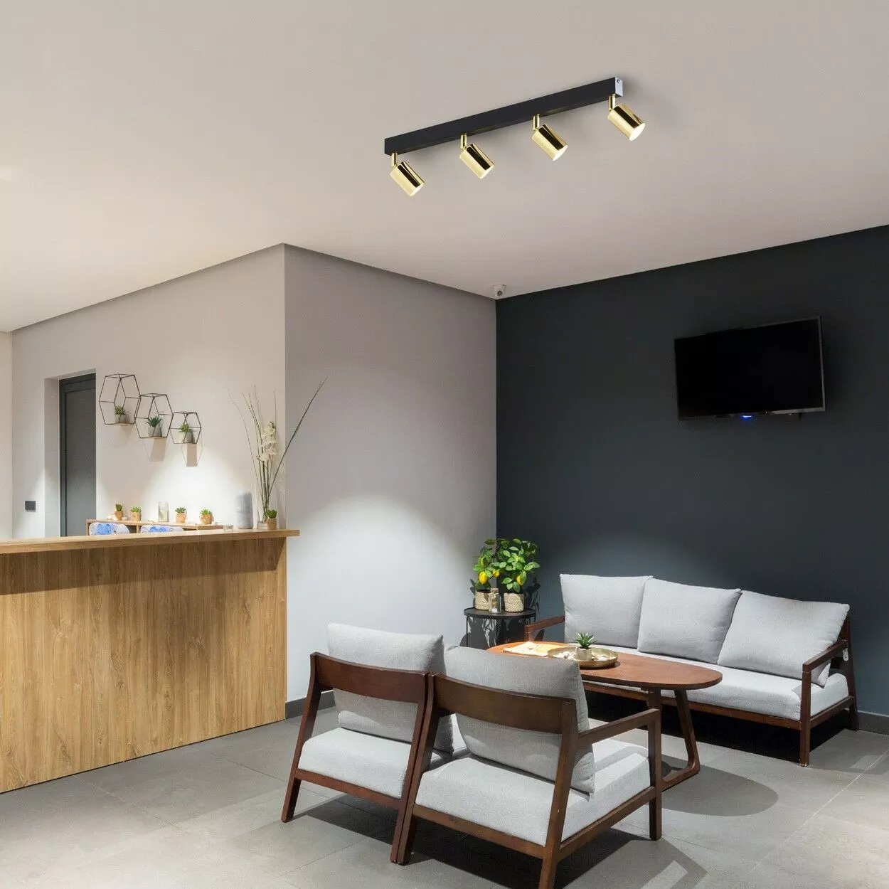 HURON GOLD LAMPA SUFITOWA  4 PŁ