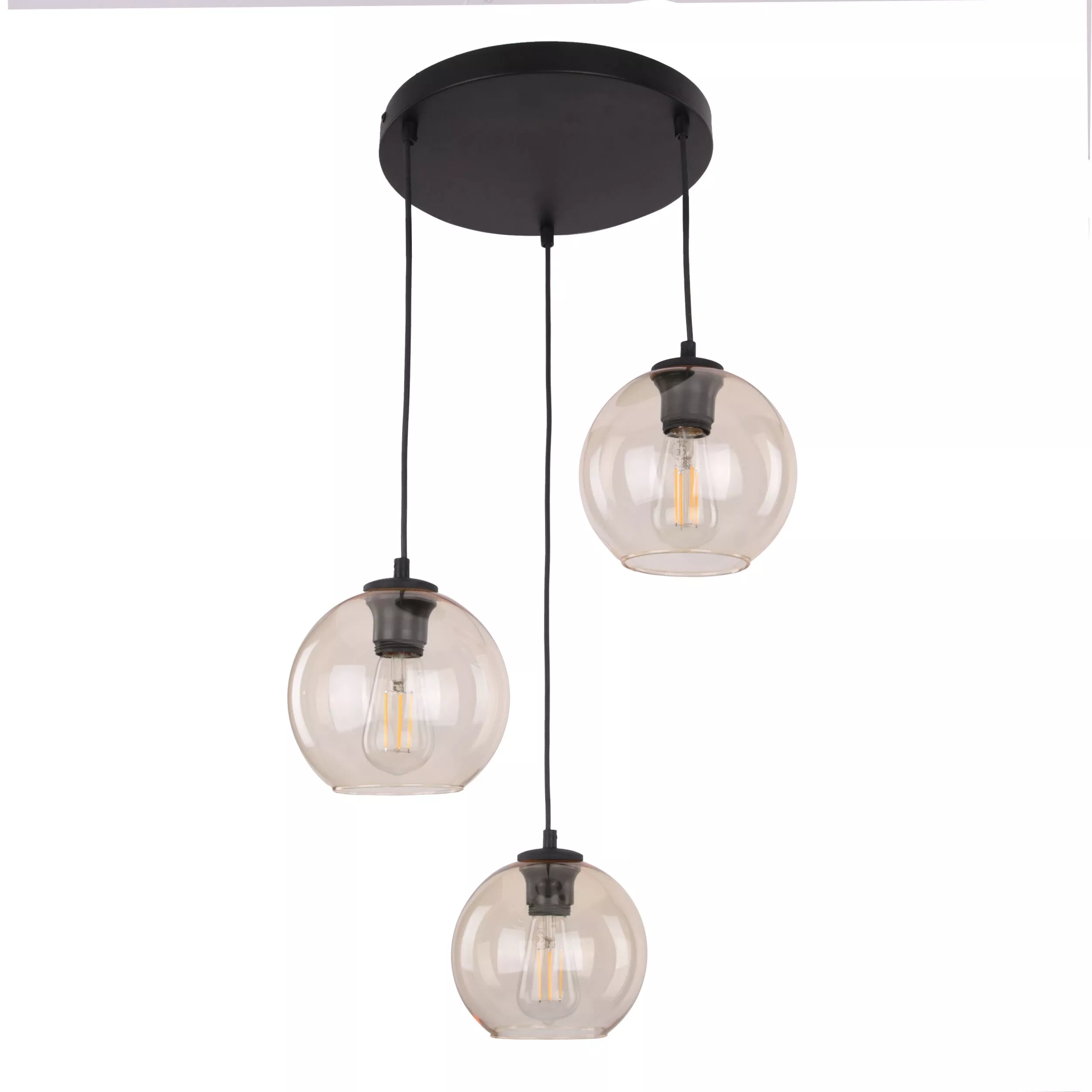 CUBUS BURSZTYN LAMPA WISZĄCA 3 PŁ KOŁO
