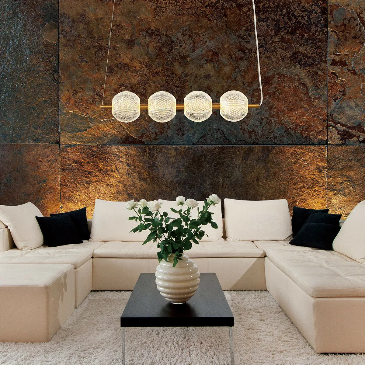 LAMPA WISZĄCA DIAMOND 4 4XLED CCT ZŁOTA LP-2202/4L GD