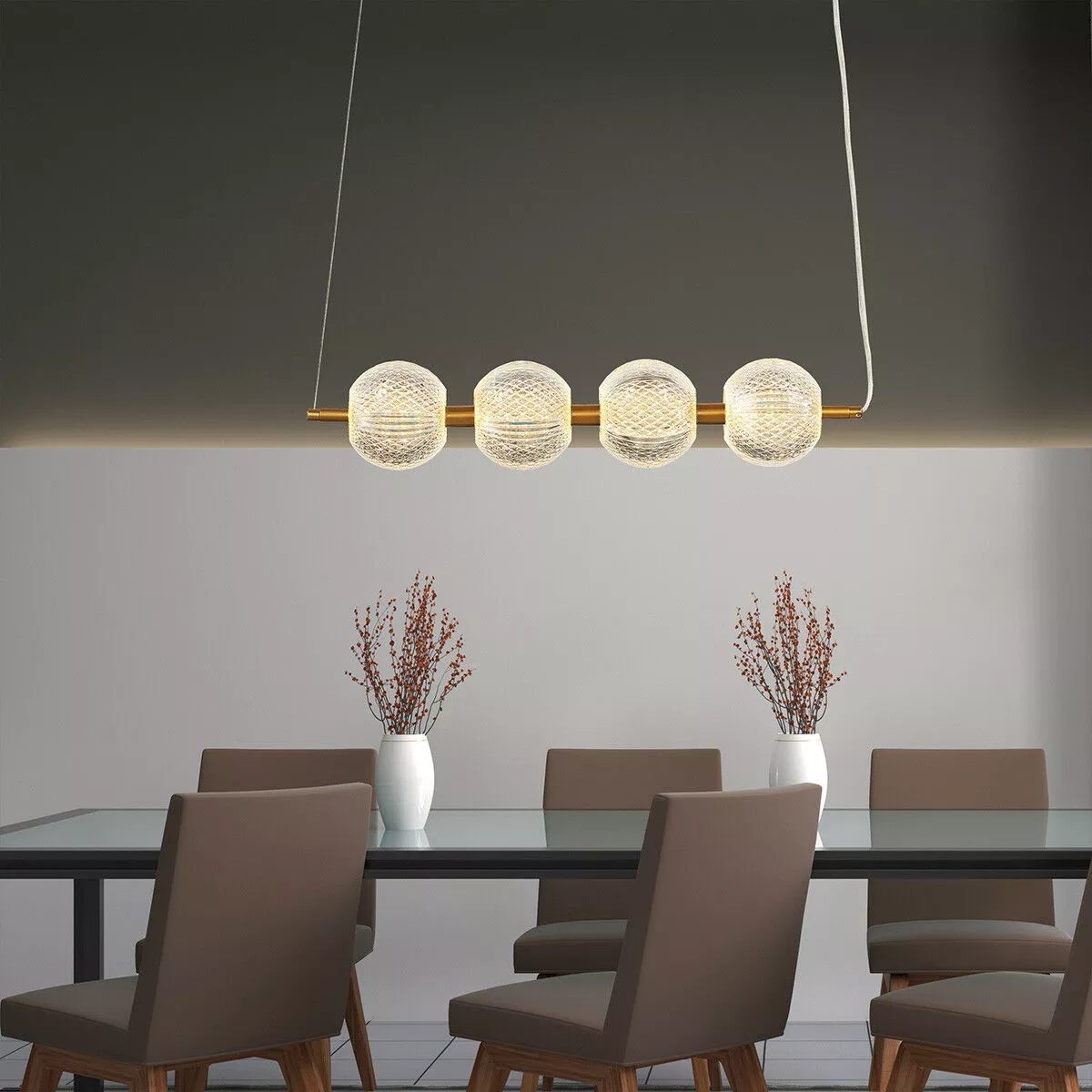 LAMPA WISZĄCA DIAMOND 4 4XLED CCT ZŁOTA LP-2202/4L GD