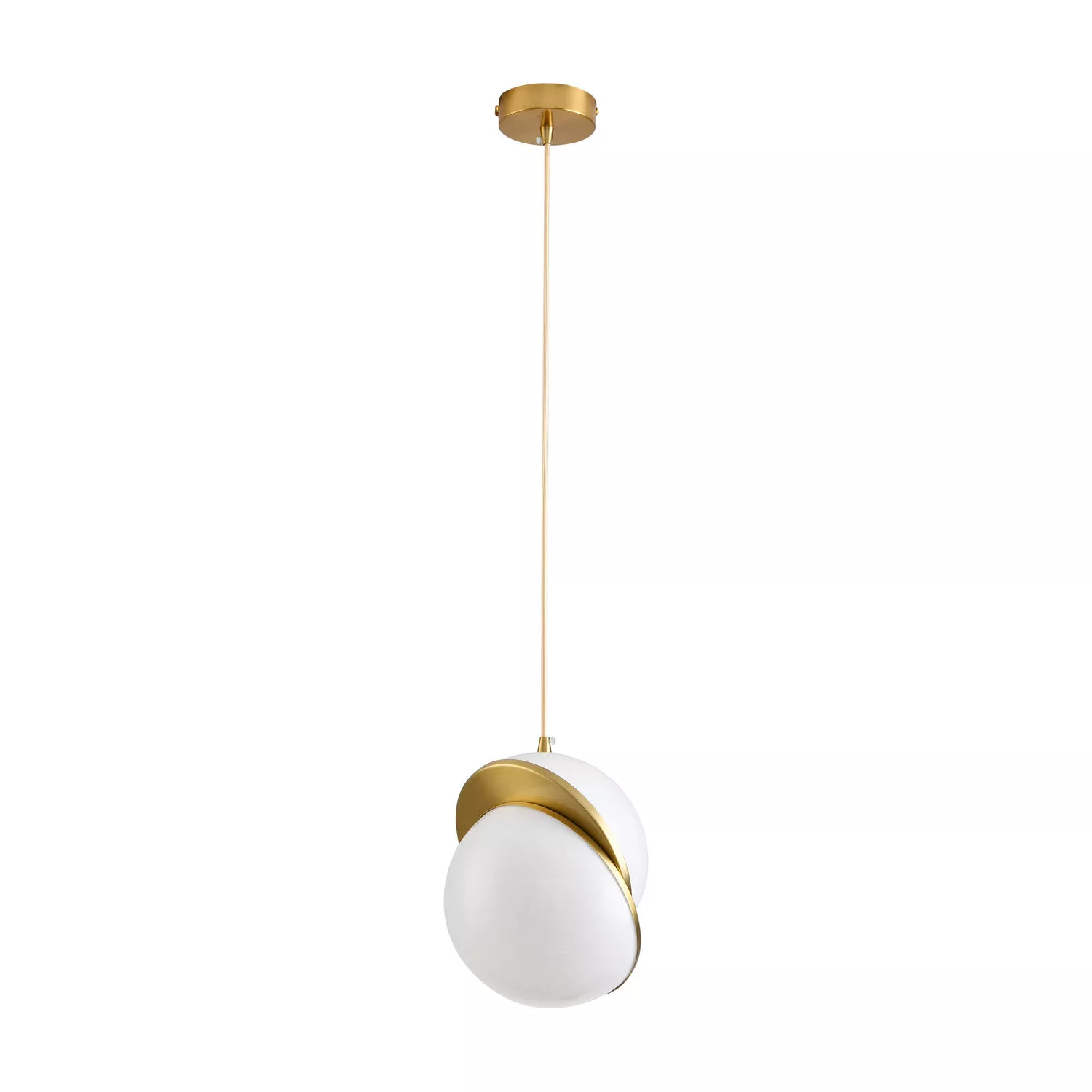 LAMPA WISZĄCA ORBITA BIAŁO ZŁOTA 20 CM