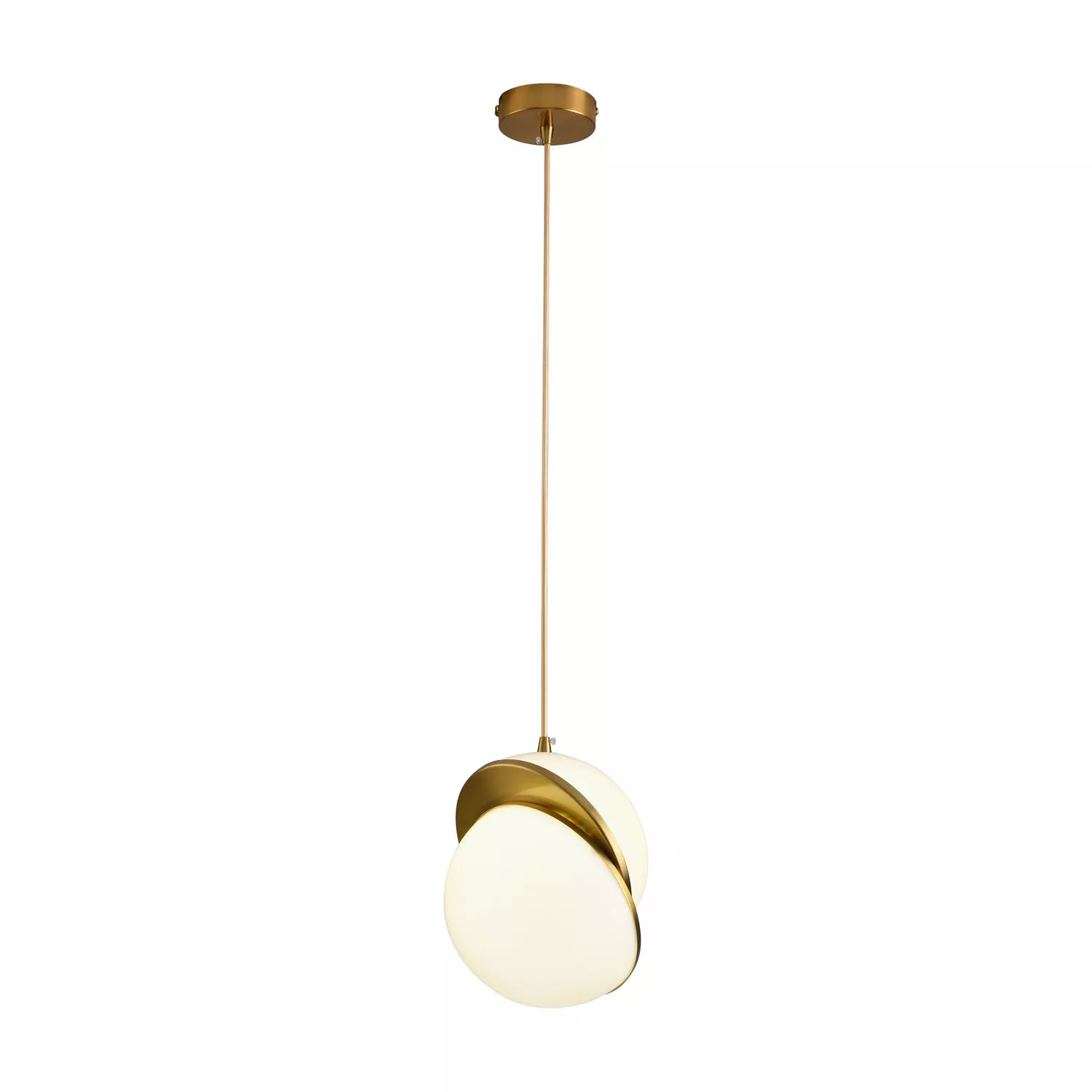 LAMPA WISZĄCA ORBITA BIAŁO ZŁOTA 20 CM
