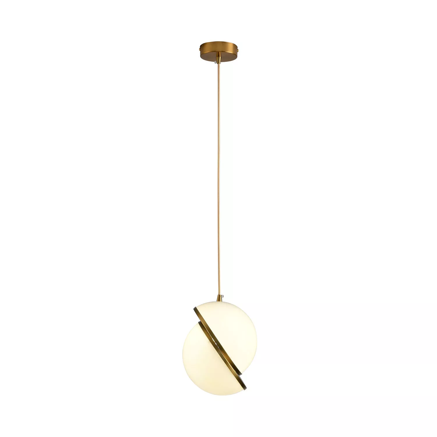 LAMPA WISZĄCA ORBITA BIAŁO ZŁOTA 20 CM