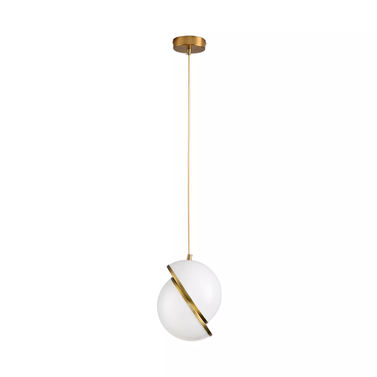 LAMPA WISZĄCA ORBITA BIAŁO ZŁOTA 20 CM