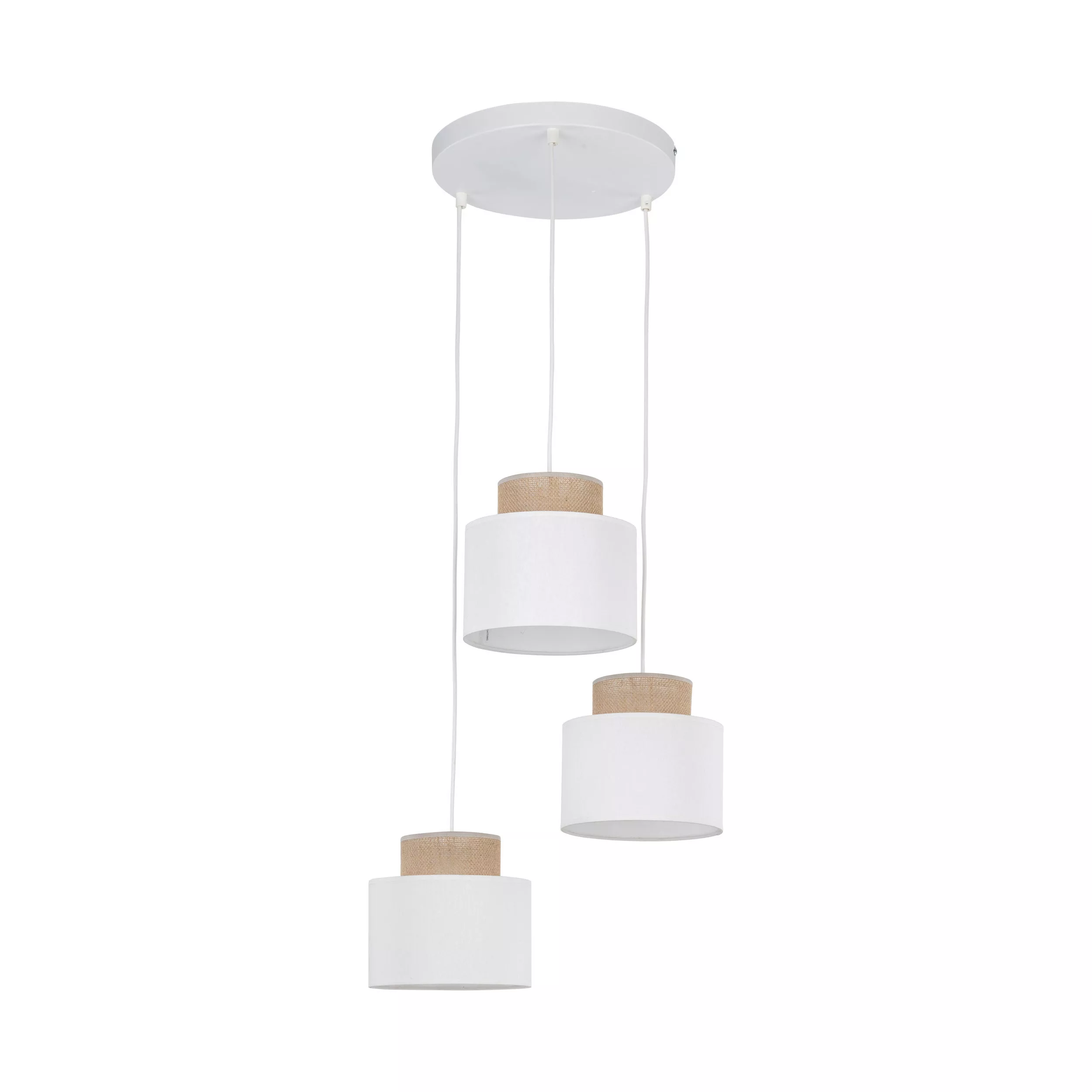 DUO WHITE JUTA LAMPA WISZĄCA 3 KOŁO