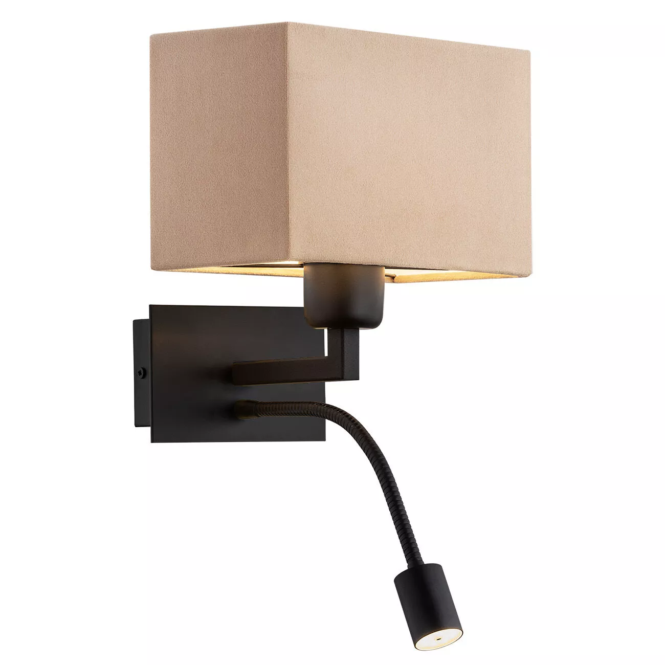 ARGON 1043 BILL KINKIET 2 PL BEZOWY CZARNY MAT E27 230V + LED 3000K 1X15W+1X4,5W