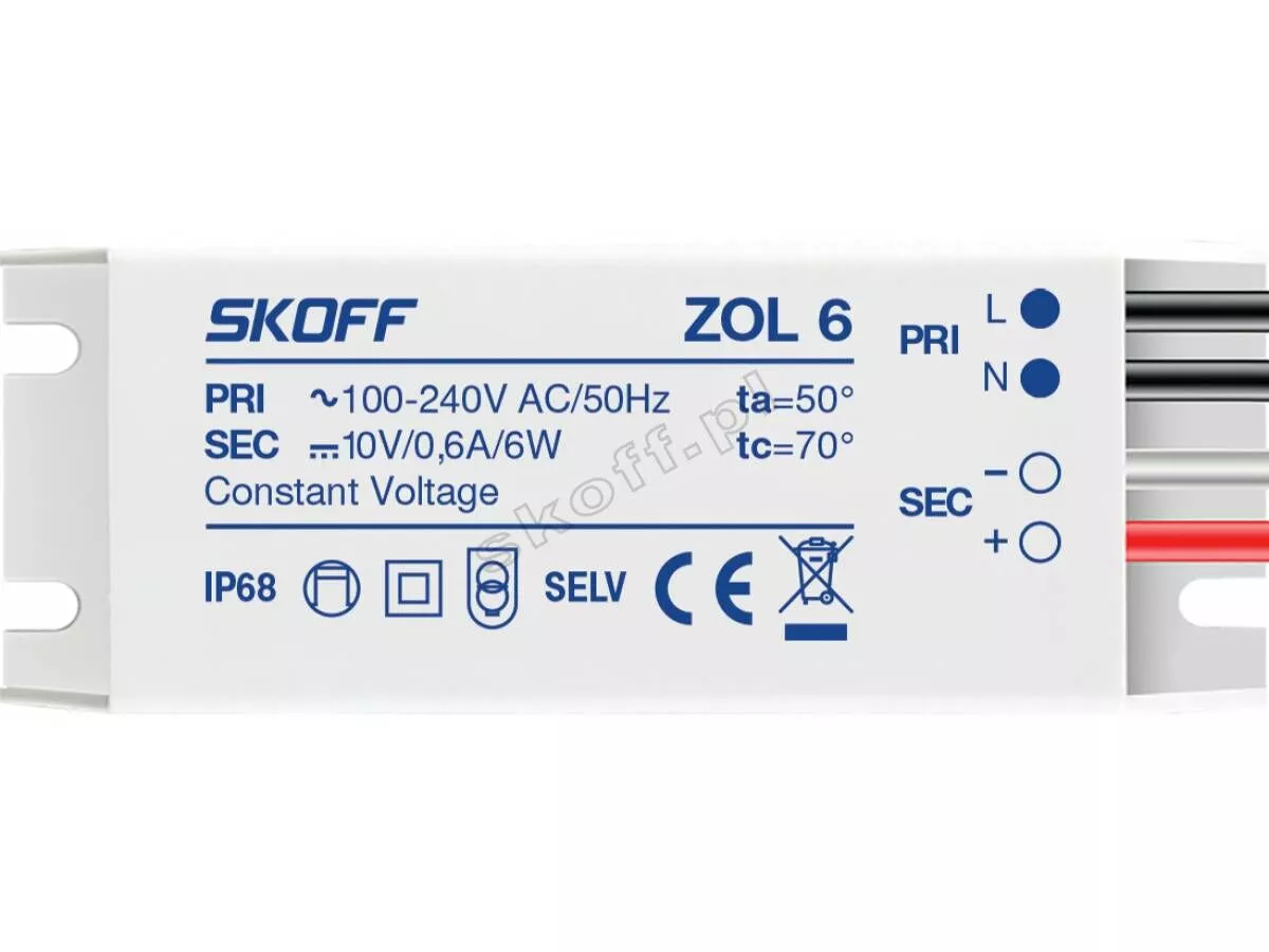 SKOFF-ZASILACZ ZOL-6 LED 6W 10V ZL-006-C-1-1-ML-PL-01