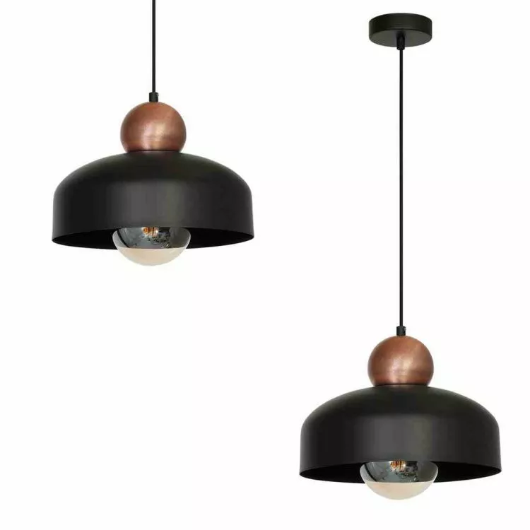 LAMPA WISZĄCA HARALD BLACK 1X27 MILAGRO