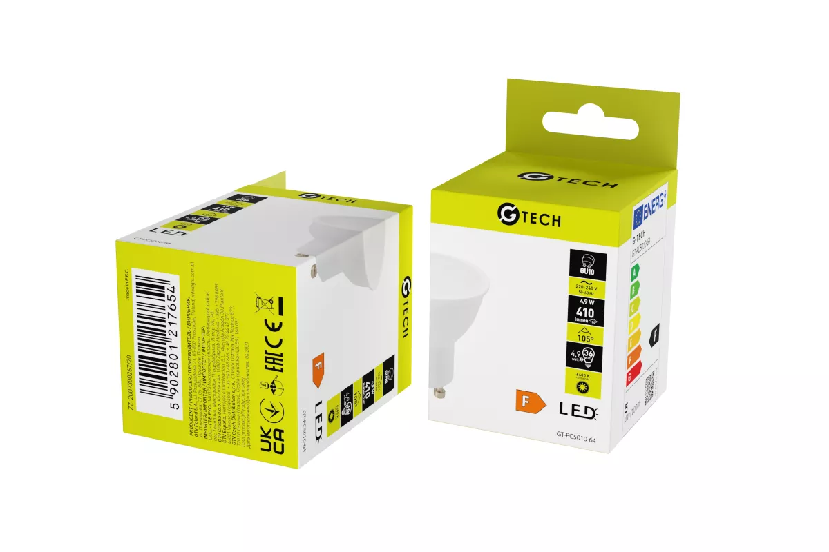 Żarówka LED GU10 230V/5W 400LM 6400K  G-TECH 120ST GT-PC5010-64 GTV
