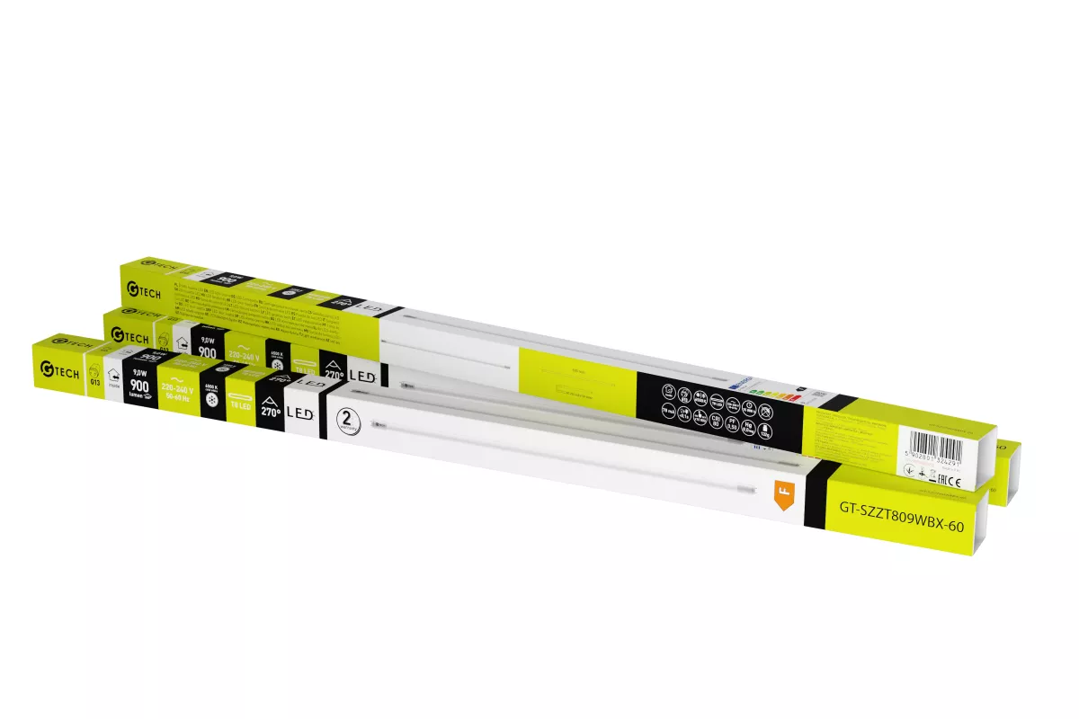 Świetlówka LED G-TECH T8-J 9,0W A-G AC220-240V 900LM 78MA 6500K 270ST. 60CM GT-SZZT809WBX-60 GTV