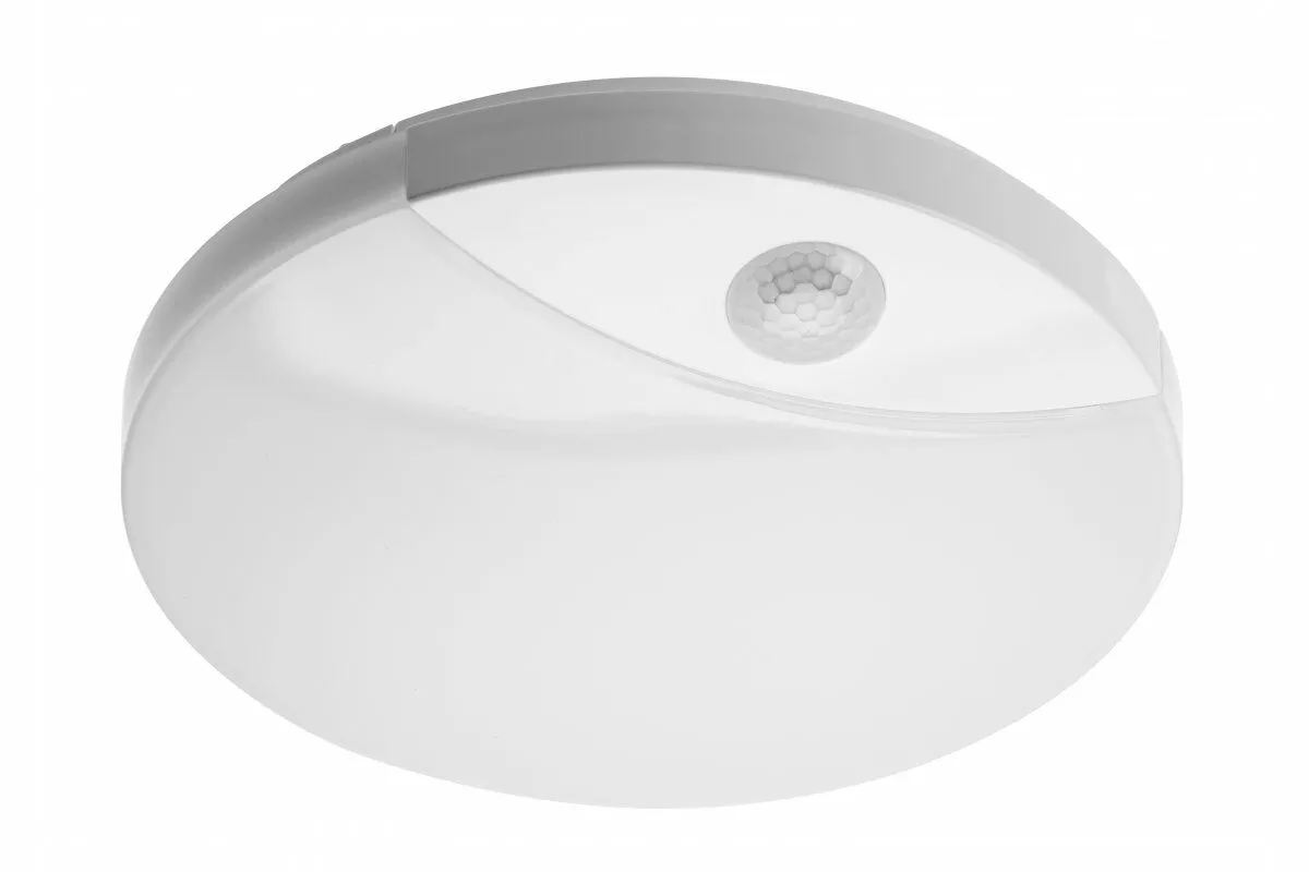 PLAFONIERA LED LOGOS Z CZUJNIKIEM RUCHU, 16 W, 1200LM, IP44,  AC220-240V, 50/60HZ, KAT SWIECENIA 360*, NEUTRALNA BIALA LD-LOG16W-LED GTV