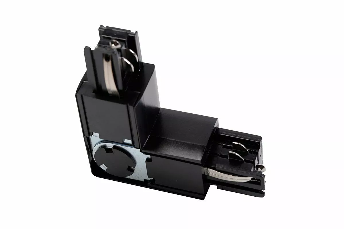 LACZNIK L 90ST REGULOWANY DO SZYNOPRZEWODU 3-FAZOWEGO X-RAIL, 101X101MM, REGULOWANY, Z/W, CZARNY XAE-LKLRZWC-10