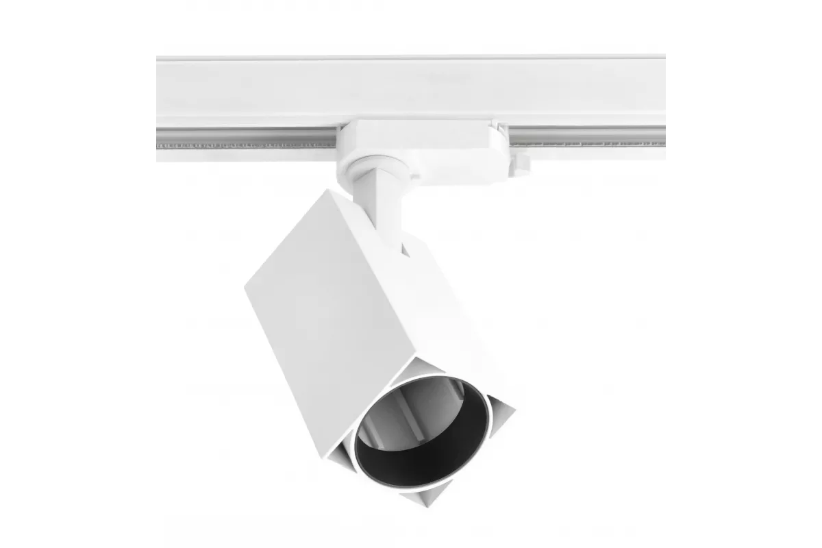 GTV OPRAWA NA SZYNOPRZEWOD 1-FAZOWY LIMA GU10 MAX.20W AC220-240V 50/60HZ IP20 KWADRAT BIALY XLT-LMAGU10KB-NB