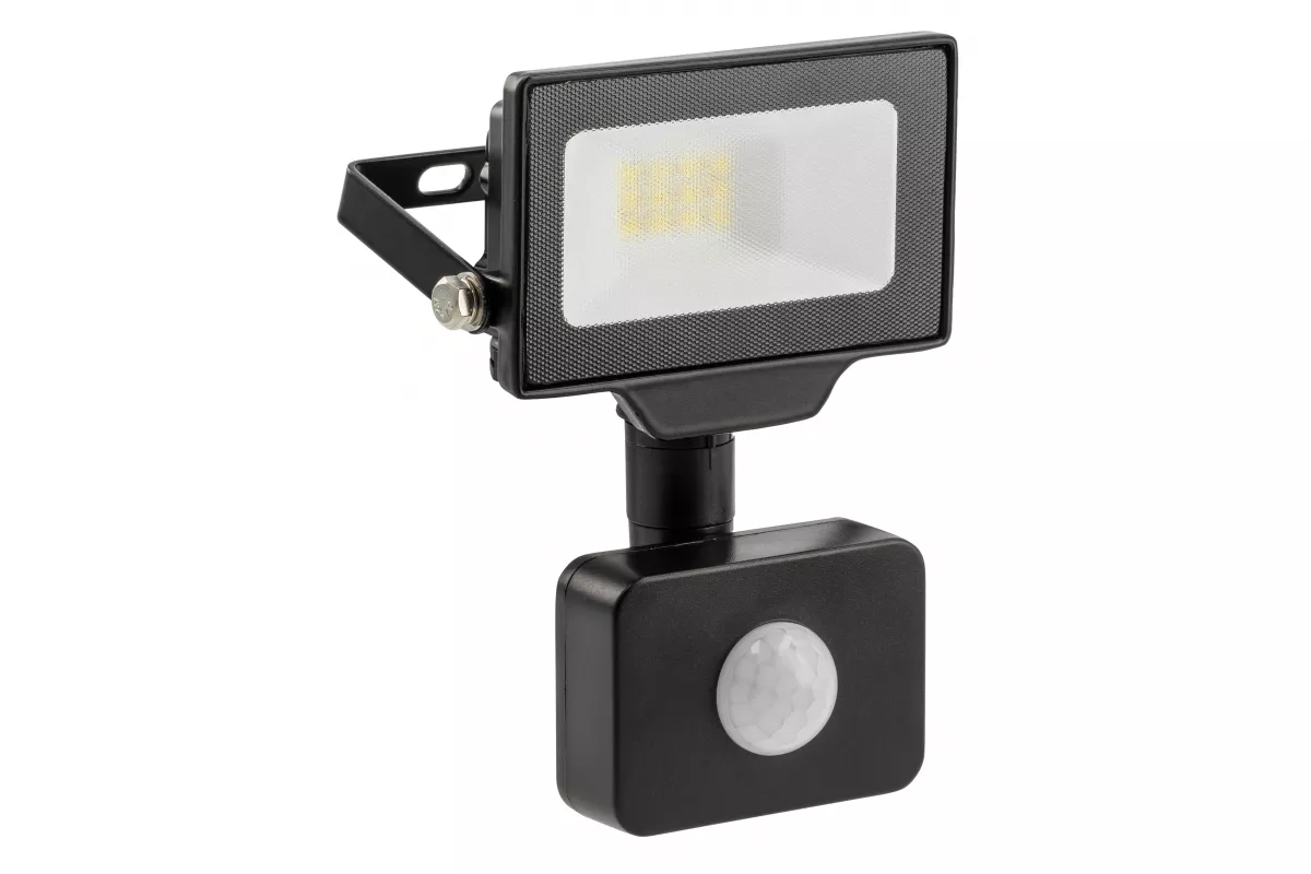 LED NASWIETLACZ G-TECH 10W 1000LM Z CZUJN.RUCHU AC220-240V 50/60HZ PF>0,9 RA>80 IP65 120ST. 4000K CZARNY GT-GCR10W-40 GTV