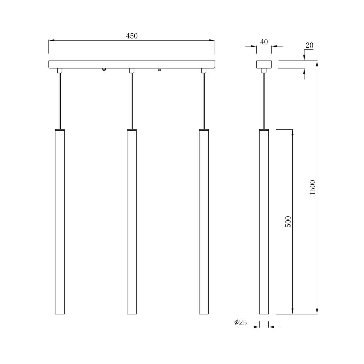 LAMPA WISZĄCA LUNGO 3XG9 ZŁOTA LP-894/3L GD