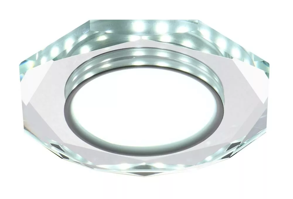 SSP-24 CH/TR+WH 8W LED 230V RING LED BIAŁY oczko sufitowe  lampa sufitowa OŚMIOKĄTNA SZKŁO TRANSPARENTNE