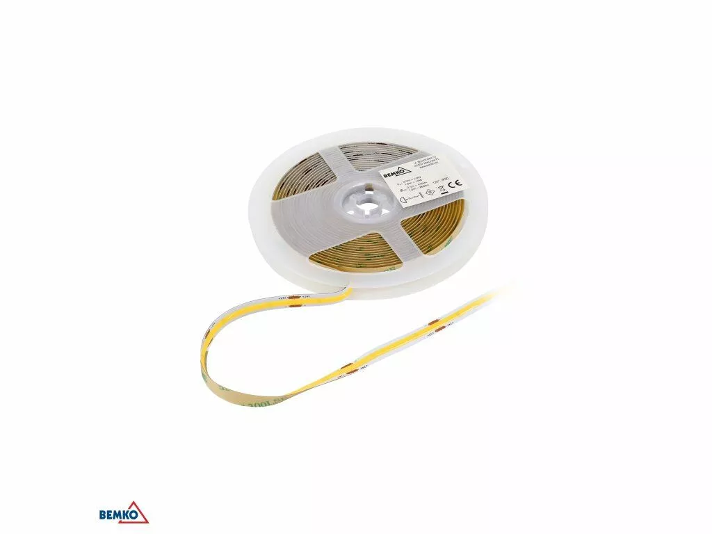 Taśma LED Premium 12V DC COB 2400LED/5M 7W/1M IP20 Biała D87-LS-COB-2400-IP20-ANW-12V Bemko