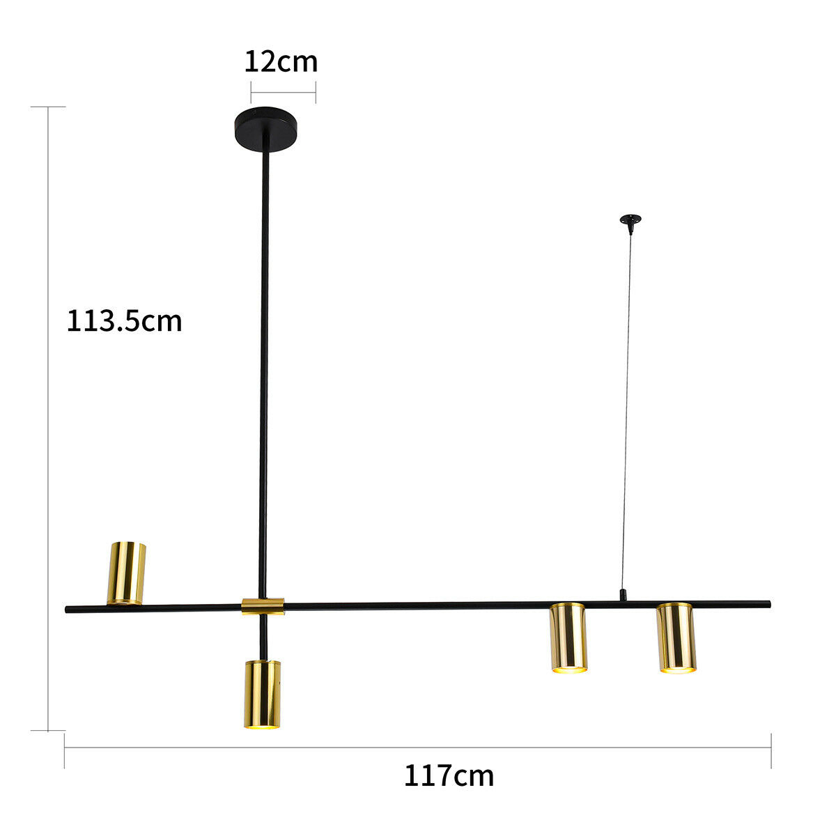 LAMPA WISZĄCA ARIZONA 4XGU10 CZARNO/ZŁOTA LP-074/4PL BK/GD