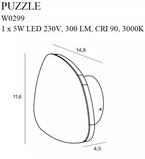 MAX W0299 PUZZLE BIALY LED 5W KINKIET