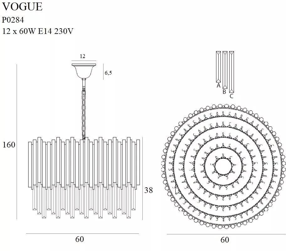 MAX P0284  VOGUE LAMPA WISZACA