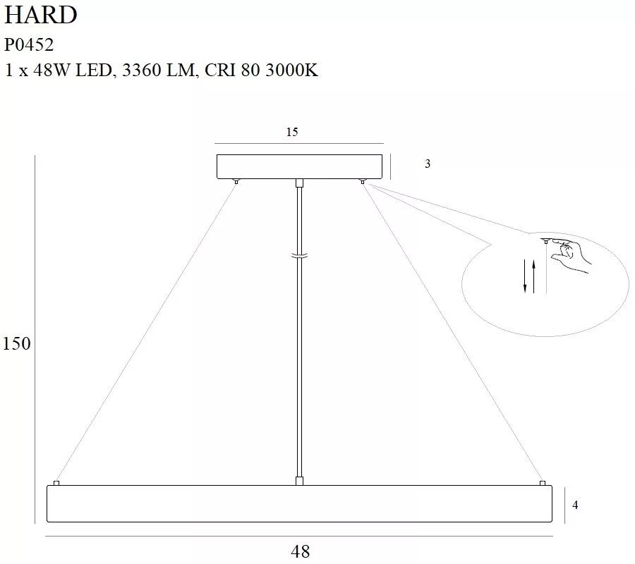 MAX P0452 HARD CZARNY LED 48W ZWIS