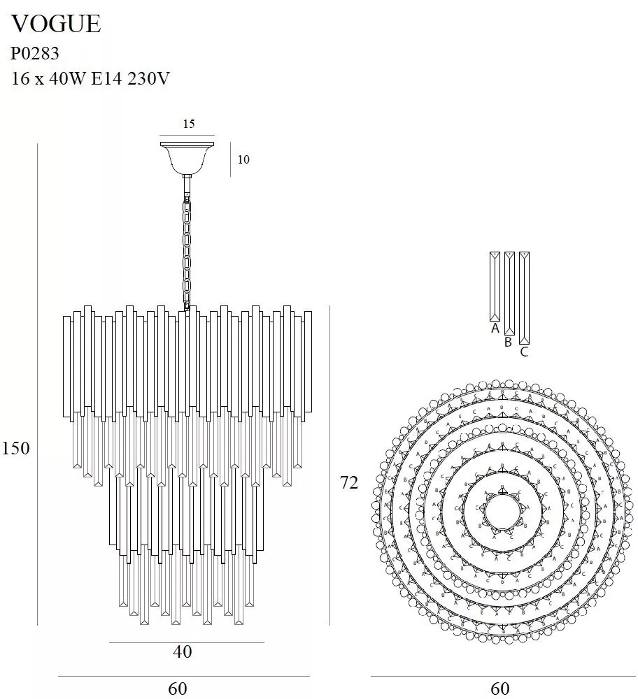 MAX P0283 VOGUE BIG LAMPA WISZACA