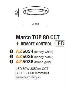 Plafon MARCO 80 CCT czarny zdalnie sterowany AZ5035