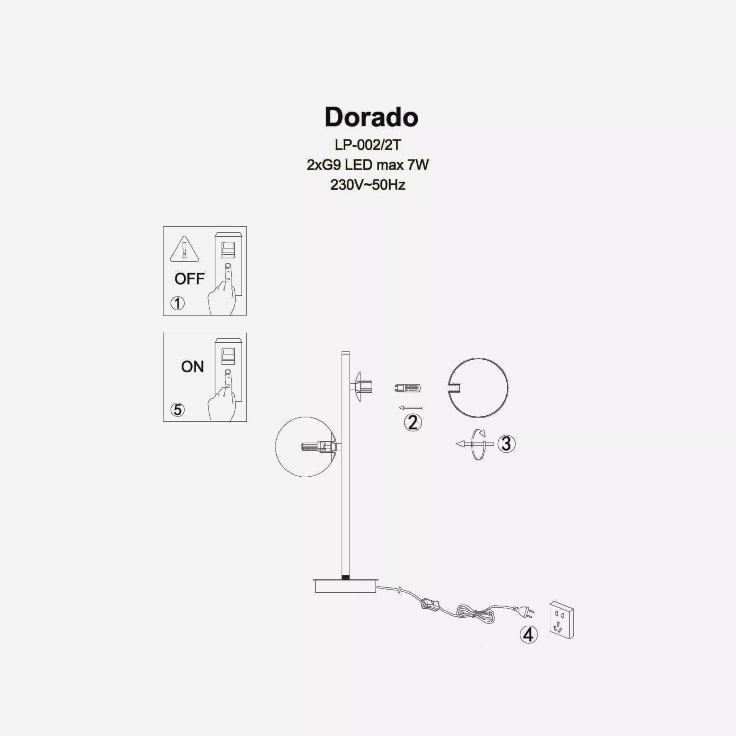 Lampa stołowa Dorado czarna 2xG9 Lampa stołowa Dorado czarna 2xG9