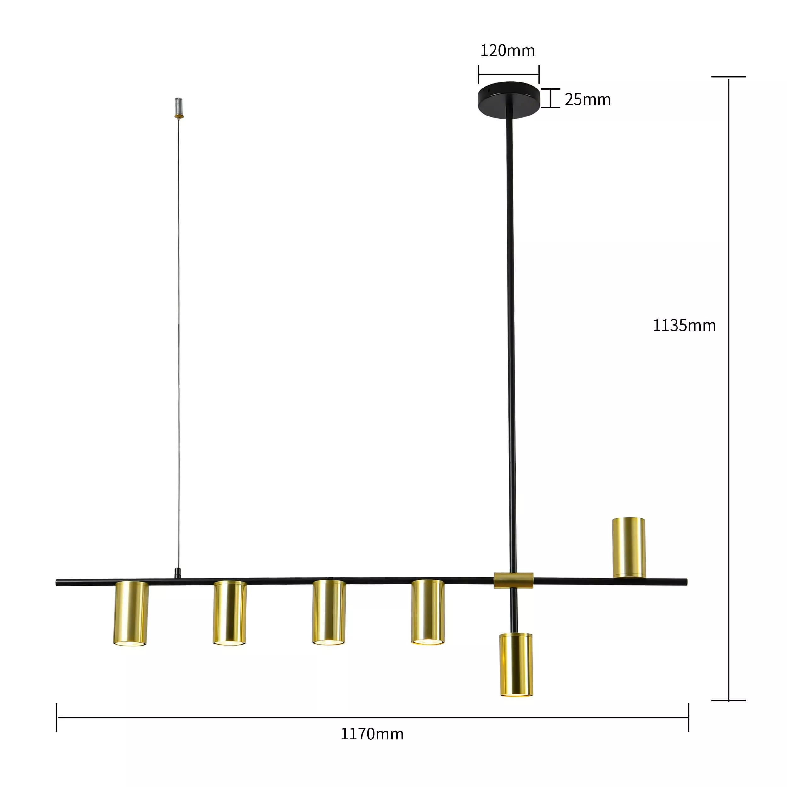 Lampa wisząca Arizona czarno - złota 6xGU10 Lampa wisząca Arizona czarno - złota 6xGU10