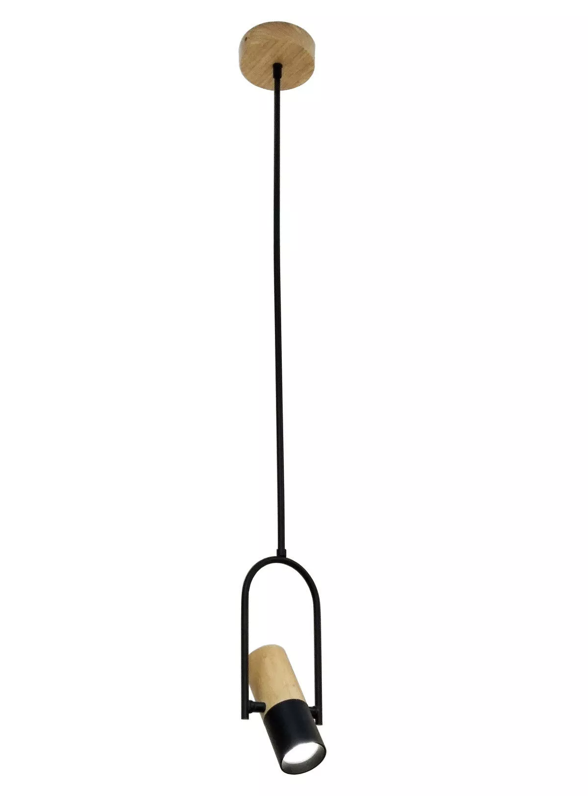 Lampa wisząca Bovino drewniano - czarna 1xGU10