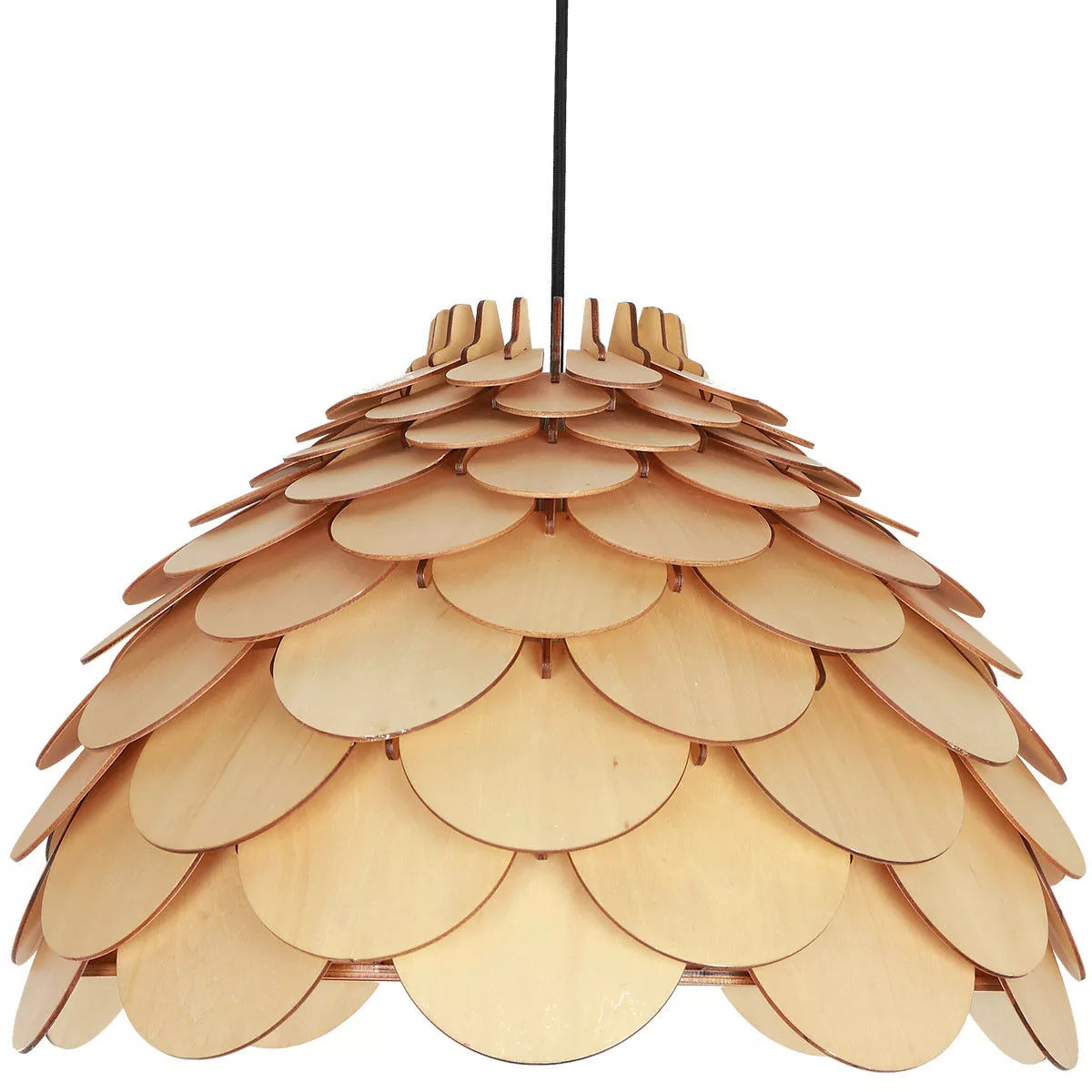 Lampa wisząca Burgo duża drewniana 1xE27