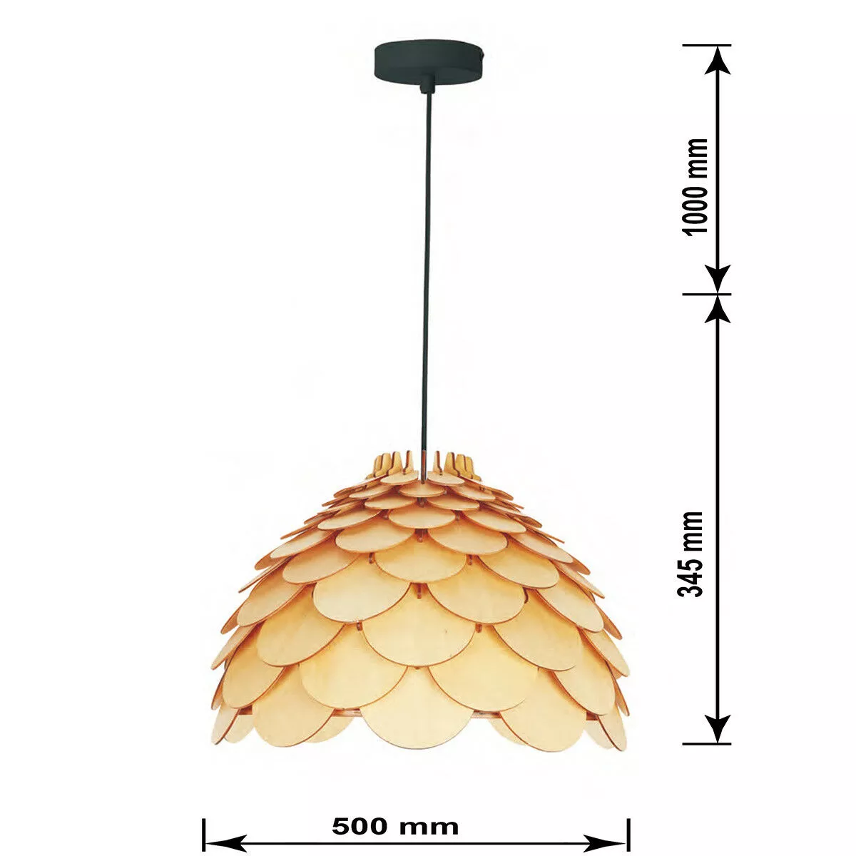 Lampa wisząca Burgo duża drewniana 1xE27 Lampa wisząca Burgo duża drewniana 1xE27
