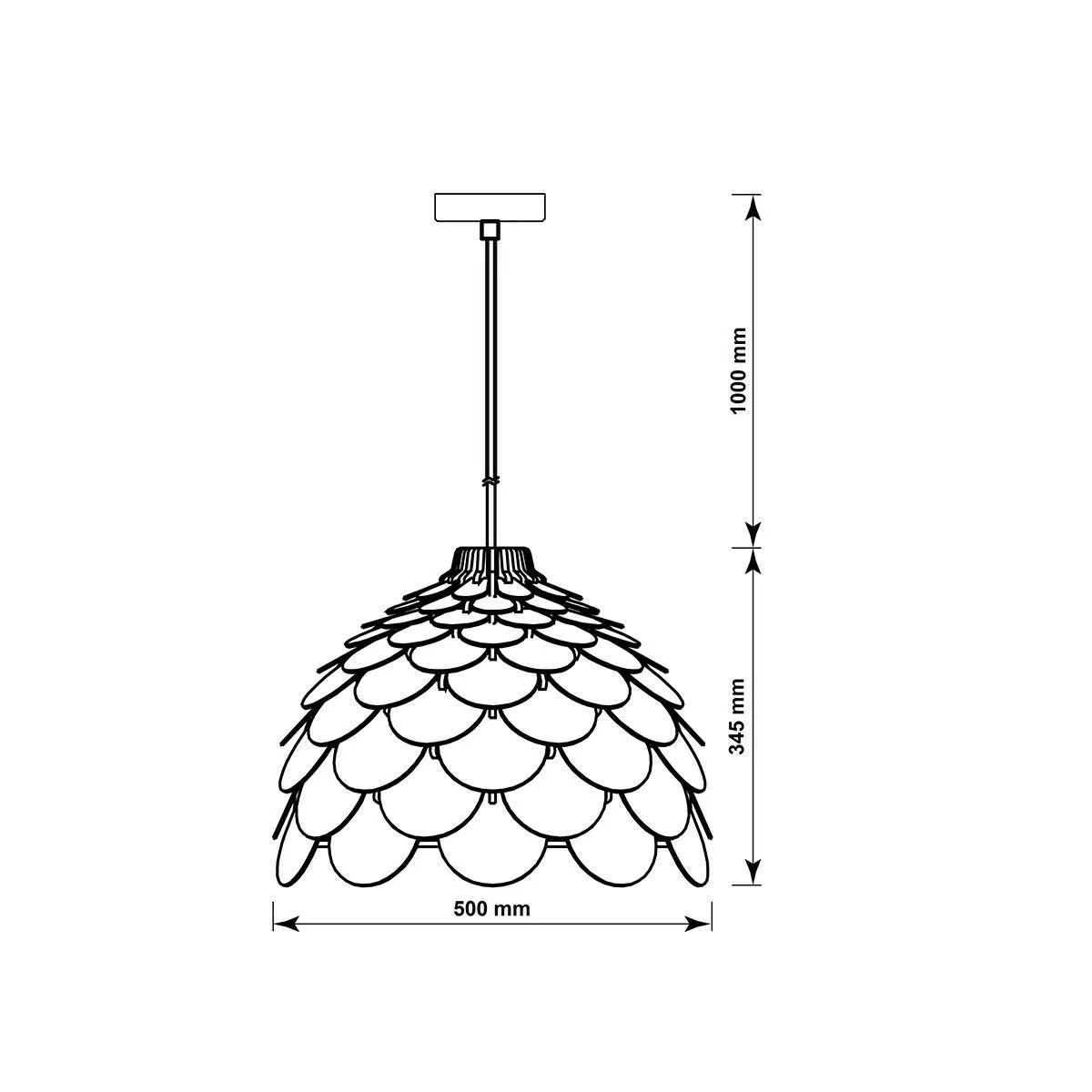 Lampa wisząca Burgo duża drewniana 1xE27 Lampa wisząca Burgo duża drewniana 1xE27