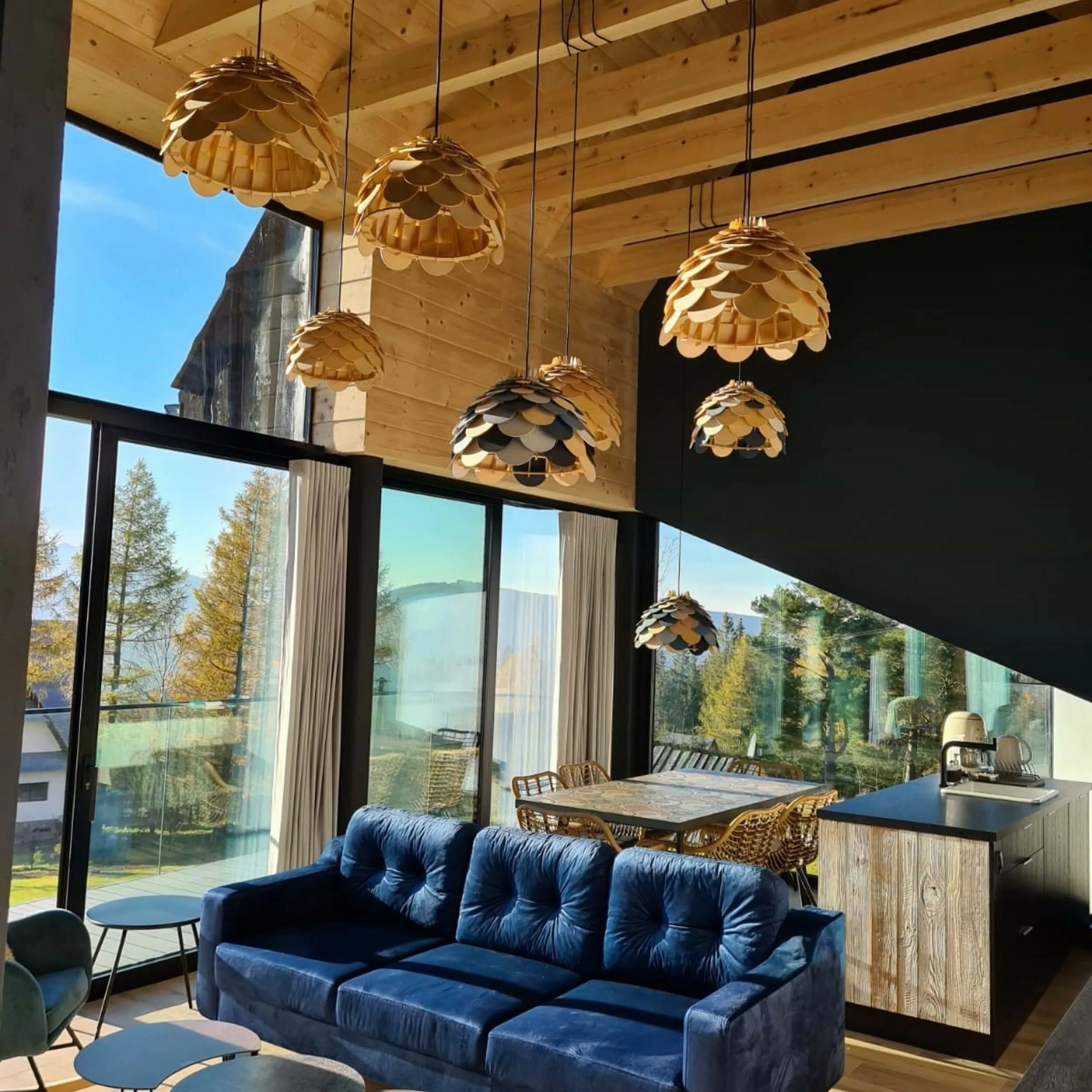 Lampa wisząca Burgo duża drewniana 1xE27 Lampa wisząca Burgo duża drewniana 1xE27